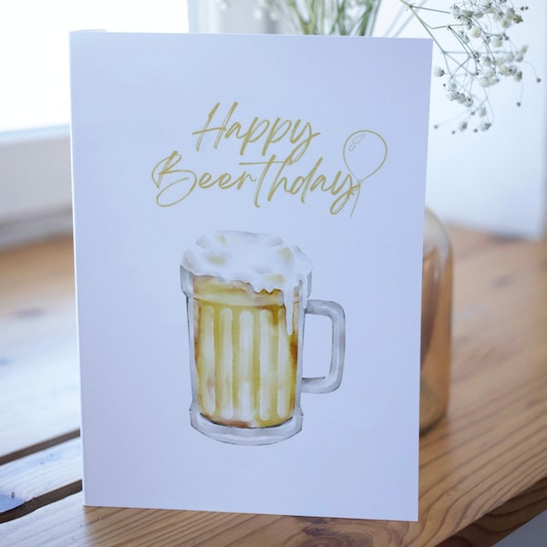 Karte zum Geburtstag für Männer | Bier | Beerthday |Postkarte| Glückwunschkarte| personalisiert | A6 I Geschenk für Männer