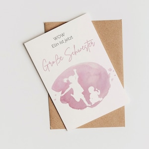 Karte große Schwester | Geschenk zur Geburt Geschwister | Geschwisterchen Geschenk