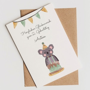 Karte zum 1. Geburtstag| 2. Geburtstag | 3. Geburtstag Postkarte| Glückwunschkarte| Baby  Mädchen, Junge| personalisiert | A6