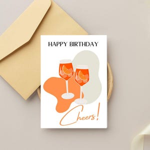 Grußkarte Aperol Cheers | Perfekte Einladung für Aperol-Abend, Geburtstag, Mädelsabend oder als Geschenk für die beste Freundin