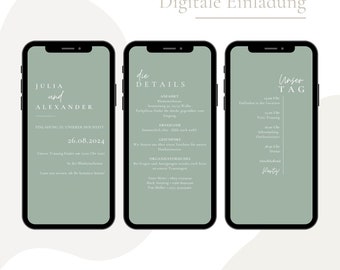 Minimalistische elektronische huwelijksuitnodiging I Digitale bruiloft I Online uitnodigingen I Smartphone-uitnodiging Whatsapp-uitnodiging eCard-foto