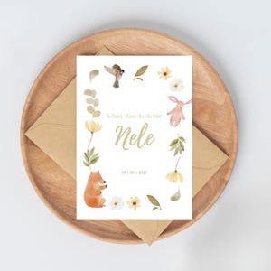 Karte zur Geburt mit Namen | Glückwunschkarte| Baby Mädchen | babygirl |personalisiert | A6 I Geschenk zur Geburt