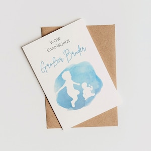 Karte großer Bruder | Geschenk zur Geburt Geschwister | Geschwisterchen