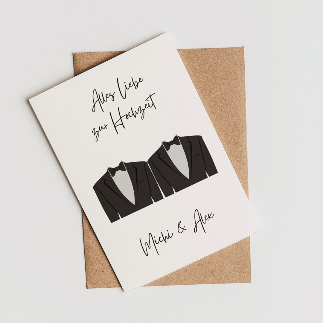 Karte zur Hochzeit gleichgeschlechtlich mr and mr he he Geschenk zur