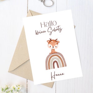 Karte zur Geburt Postkarte| Glückwunschkarte| Baby  Mädchen | babygirl |personalisiert | A6