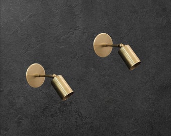 Pair of Raw brass Mini wall sconce - Italian wall light - Mid century wall sconce - Sconce - Lighting - wall - Vanity lamps - bedroom lights