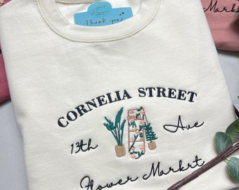 Cornelia Street embroidered sweater - Swiftie, Taylor Swift lyrics, Flower basket, New York, 1989, reputation, eras tour, Cosy fall sweater