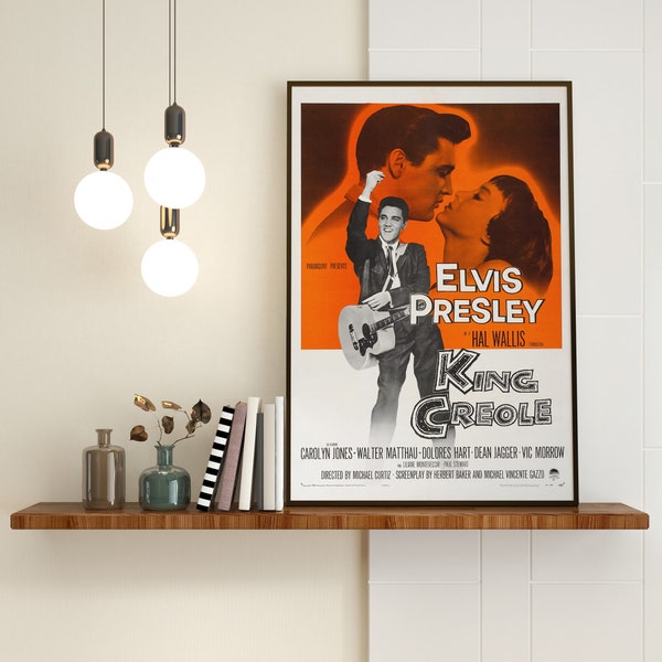 Elvis Presley, King Creole Vintage Movie Poster, Digital Reproduction, The King printable movie poster, Downloadable wall art