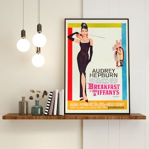 VINTAGE FILMPOSTER | Frühstück in der | von Tiffany Audrey Hepburn | Hollywood Classic | Druckbares Poster | Digitaler Download