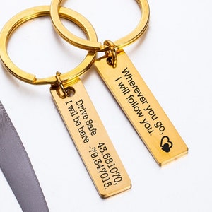 Custom Engraved Stainless Keychain Personalized Keychain Gift For Men Boyfriend Graduation Keychain for Teacher Couple Anniversary