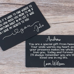 Personalized Metal Wallet Insert Card with Any Text Laser Engraved Wallet Card Personalized Message Card Custom Wallet Insert Hubby Gift image 4