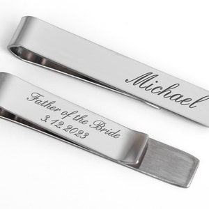 Engraved Tie Bar Personalized Tie Clip Custom Tie Bar Wedding Tie Clip Monogram Tie Bar Stainless Tie Clip Groomsmen Tie Clip Gift for Men image 8