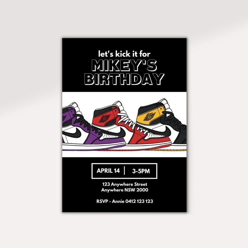 Air Jordan Theme Birthday Party Sneakerheads Digital Etsy