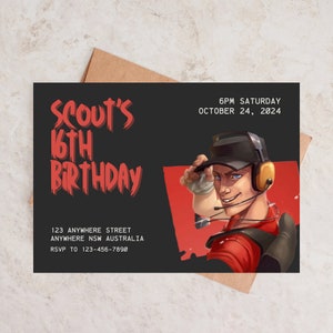 Team Fortress 2 Birthday Party Invitation - Fully Editable - Made with Canva