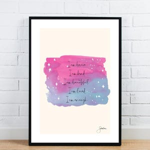 I Am Enough - Inspirational Digital Download Print