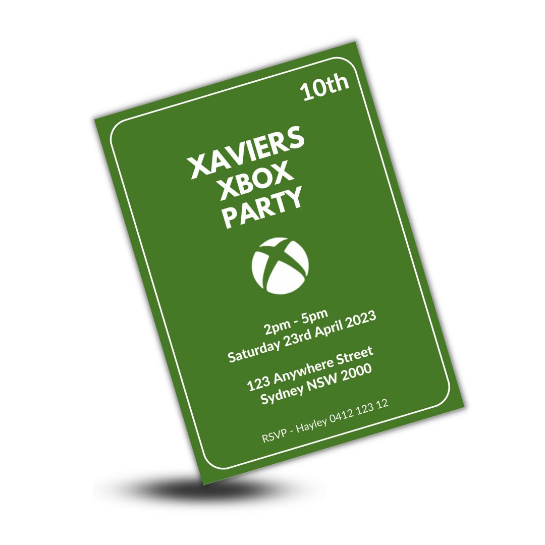 XBOX Gift Card Birthday Party Invitation Gamer, Teens, Kids, Party
