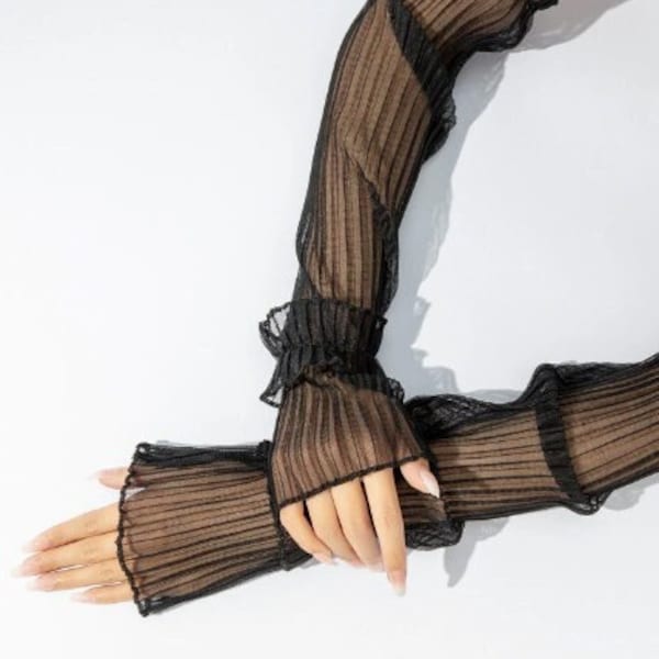 Black Gothic Gloves Etsy