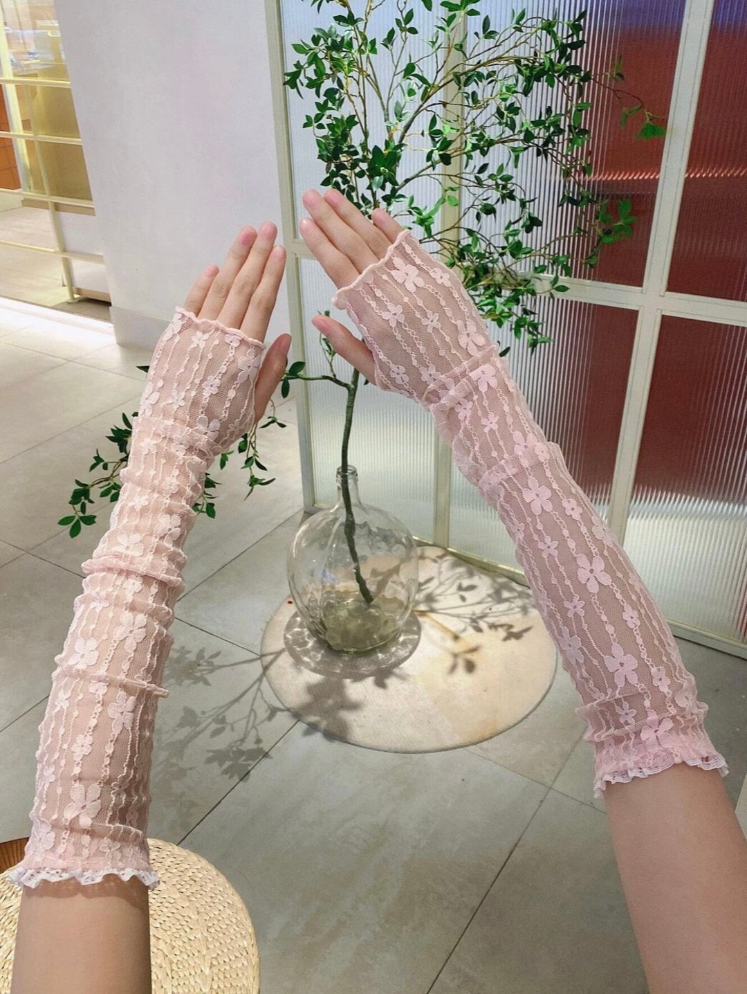 Lace Arm Sleeves for Woman Long Fingerless Gloves Etsy
