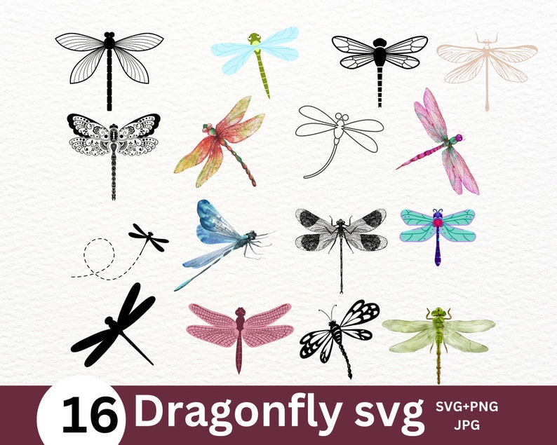 DRAGONFLY Bundle SVG Dragonfly SVG Dragonflies Clipart - Etsy