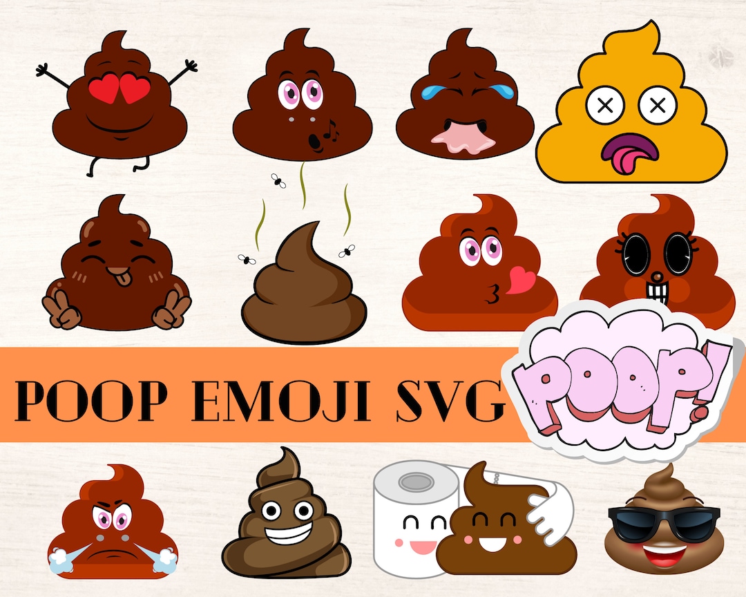 Poop Emoji SVG Bundle, Face Emoji Svg, Poop Face Emoji SVG, Funny Emoji ...