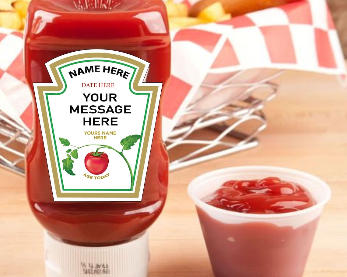 Personalized Ketchup Label, Ketchup Sauce Label Gift Idea for Any