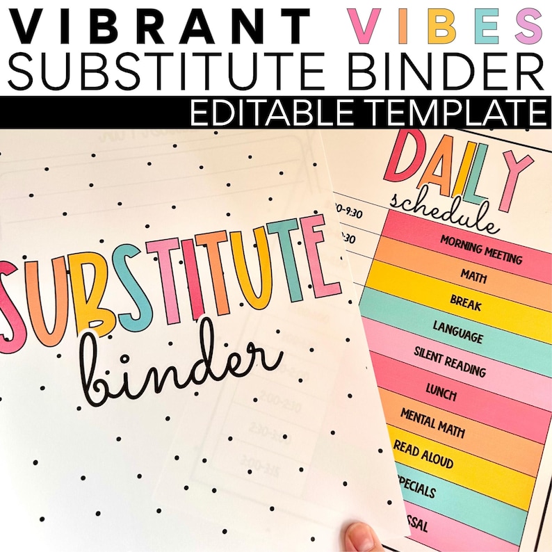 Substitute Binder Template | Editable | Classroom Management | To-do ...