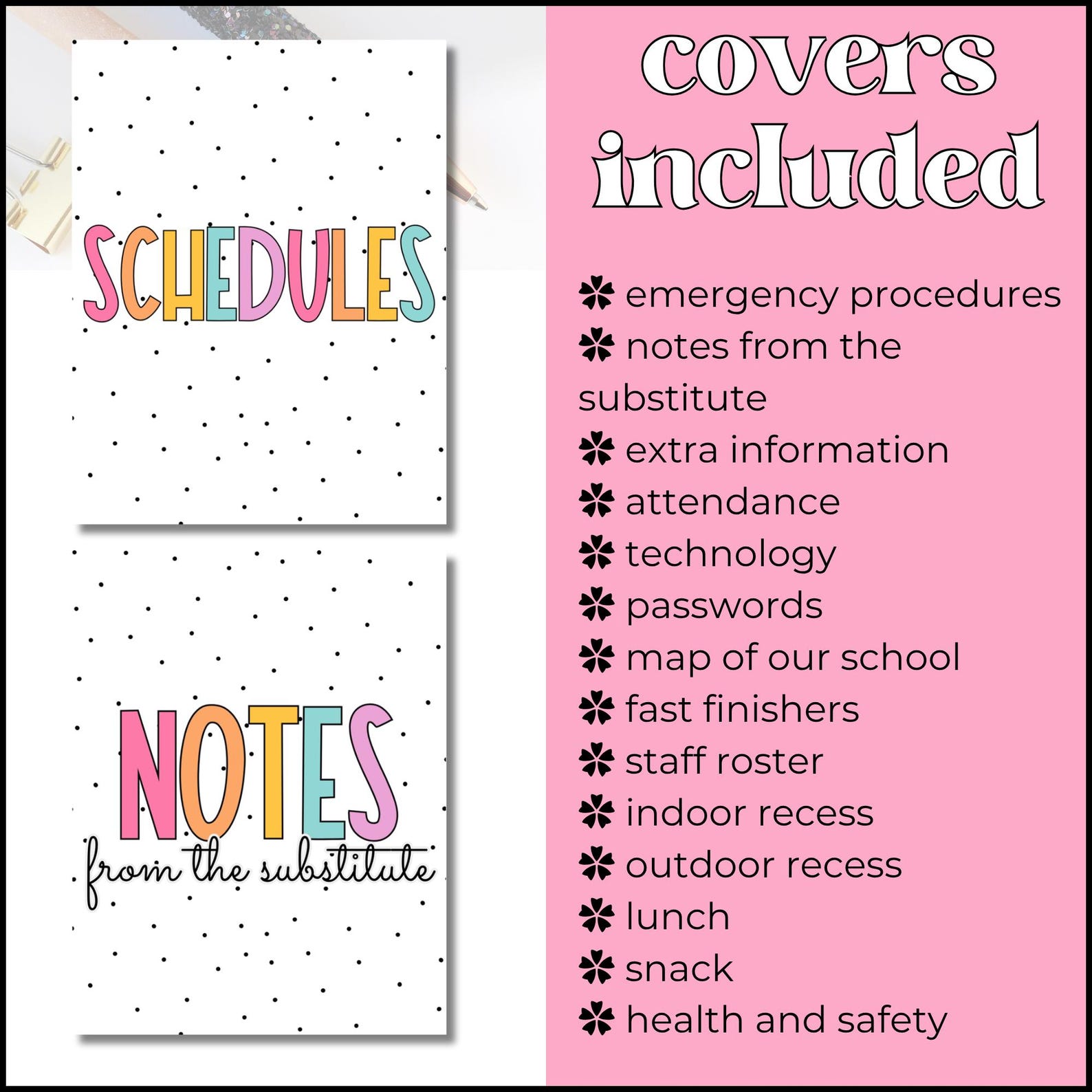 Substitute Binder Template | Editable | Classroom Management | To-do ...