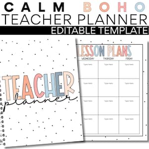Teacher Lesson Planner Template | Calendar | EDITABLE | 2025-2026 ...