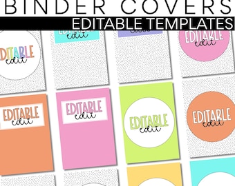Classroom Binder Covers Template | Spotty Rainbow | Editable | Classroom Management