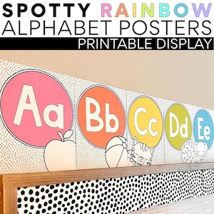 Alphabet Posters | Spotty Rainbow | Classroom Display