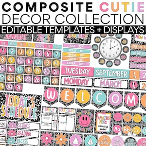 Composite Cutie Classroom Decor Bundle | Composition Notebook Classroom Theme | GROWING BUNDLE | Classroom Decor - Elementary