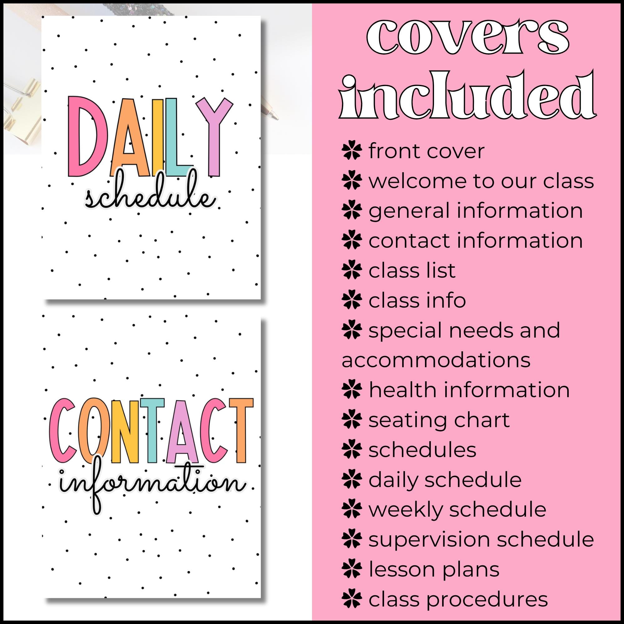 Substitute Binder Template | Editable | Classroom Management | To-do ...