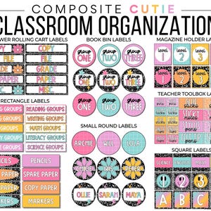 Composition Notebook Classroom Decor Bundle | Elementary, Editable ...