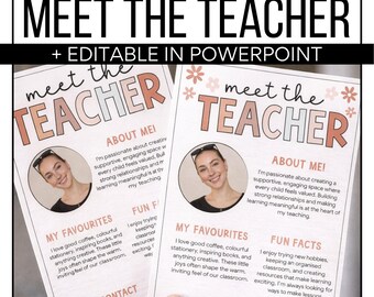 Meet the Teacher Template Editable | Digital Resource | Boho Blooms ...