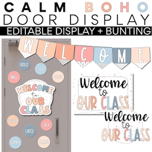 Classroom Door Display, Customizable Display, Welcome to Class, Calming Boho Classroom Decor, Spotty Class Decor