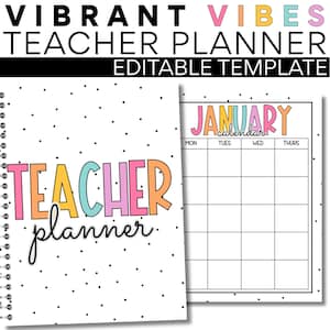 Teacher Lesson Planner Template | Calendar | EDITABLE | 2025-2026 ...