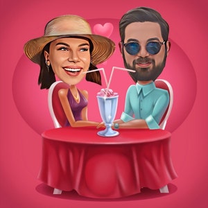 Valentines Day, Valentines Day gift, Custom portrait, Boyfriend Gift, Girlfriend Gift, Couple Gift, Couple Gift portrait,