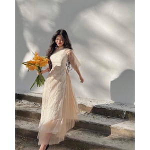 Pre-made Ao Dai Viet Nam - Traditional costumes of Vietnamese women - Áo Dài Cách Tân Mẫu Tam Hoa - Ao dai Luxury