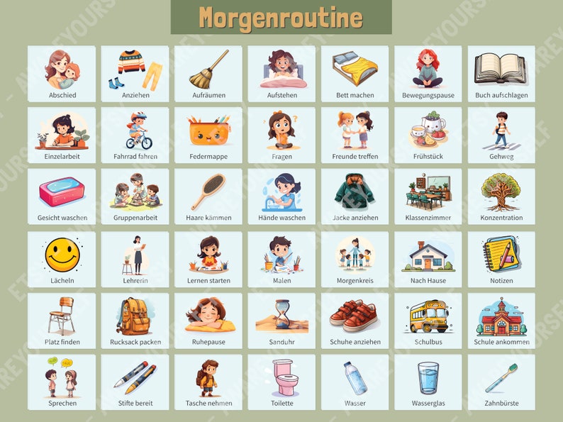 300 Routine Cards Weekly Plan Children, Free Weekly Planner & Daily Routine to Print, PDF A4 + A3, Digital Autism Picture Cards, Montessori image 7