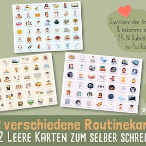 300 Routine Cards Weekly Plan Children, Free Weekly Planner & Daily Routine to Print, PDF A4 + A3, Digital Autism Picture Cards, Montessori image 2