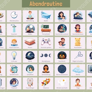 300 routine cards weekly plan for children, free weekly planner & daily routine to print out, PDF A4 A3, digital autism picture cards, Montessori image 9