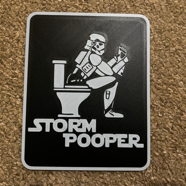 3D printed Storm pooper bathroom sign