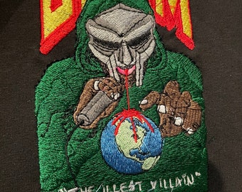 MF DOOM Embroidered T-Shirt: Handmade Hip-Hop Streetwear