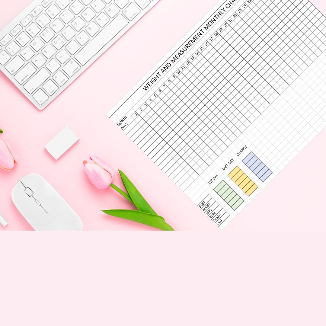 Printable Weight & Measurement Monthly Chart | Downloadable Weight ...