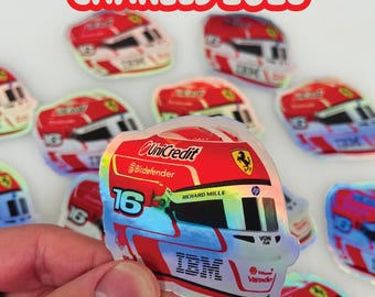 Leclerc 2025 helmet Formula One sticker Cute stickers for notebooks, water bottles, laptops - F1