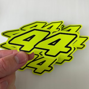 Lewis Hamilton F1 44 Number Sticker Formula One Motorsport - Fluo Yellow & Black