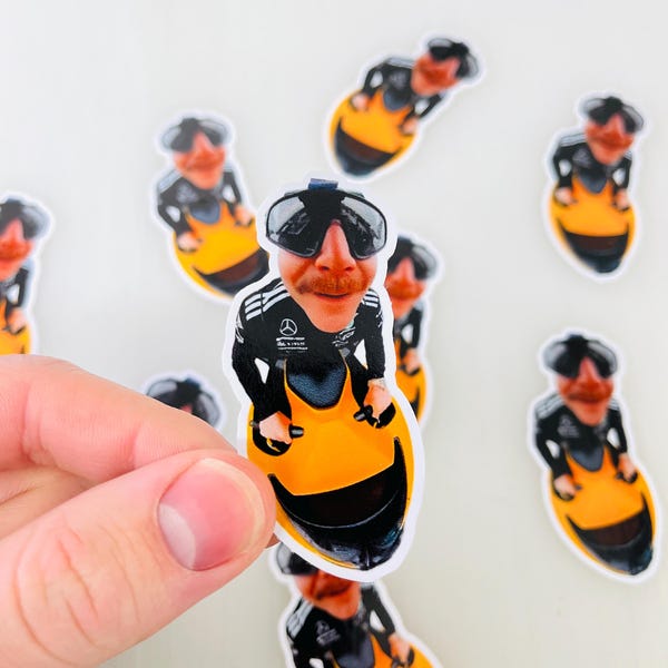 Valtteri Bottas rollercoaster meme 2025 Japanese GP mini helmet Formula One sticker Cute sticker for notebooks, water bottles, laptops -  F1