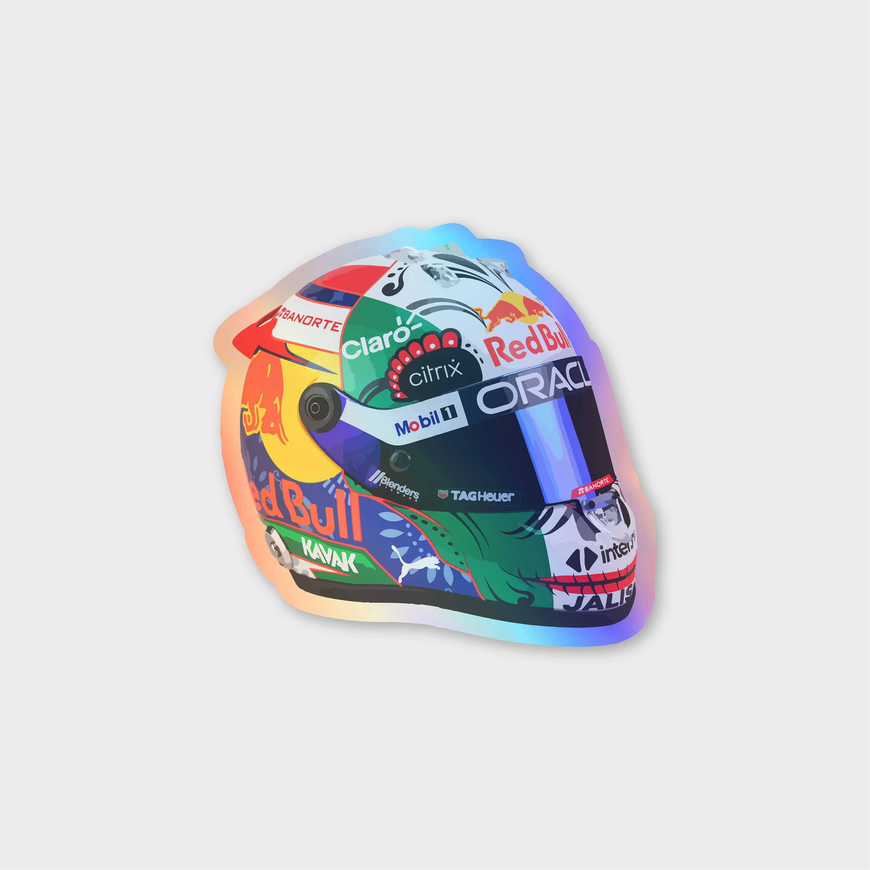 Holographic Checo Perez Mexican 2022 F1 Mini Helmet Sticker Etsy
