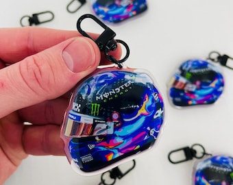 Lando Singapore F1 Helmet Keychain, Epoxy Resin Mini Pendant, Motorsport Gift