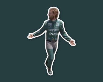 Underpants Vettel Funny meme Sticker Formula One sticker Cute sticker for notebooks, water bottles, laptops - F1